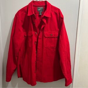 Woolrich XL Red Heavy Flannel Shacket Button Down Outdoors Shirt